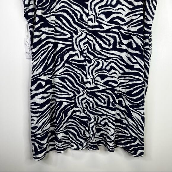 Anne Cole Zebra Print Swim Cover Up Dress navy blue white - 22/24 - Picture 8 of 9